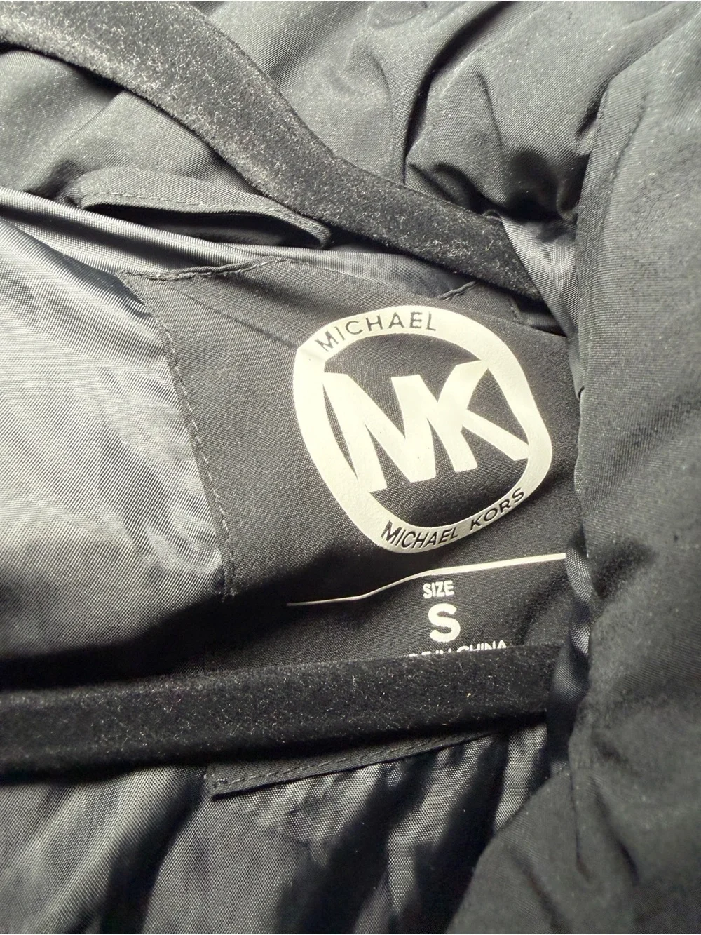 Michael Kors Black Long Puffer Coat with Hood